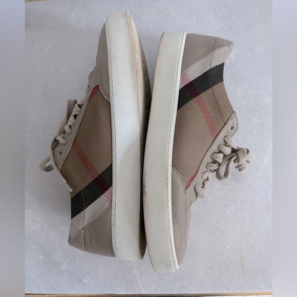 Authentic Burberry Salmond Vintage Nova Check Print Leather Sneakers W EU 38.5 - Picture 9 of 13
